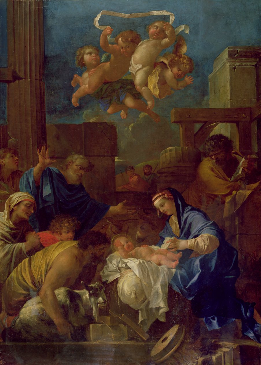 The Adoration of the Shepherds by Sébastien Bourdon