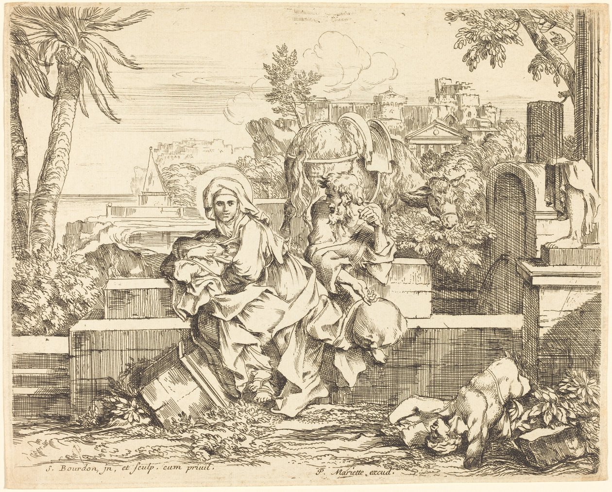 Rest on the Flight into Egypt by Sébastien Bourdon