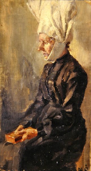 Lady at her Devotions by Scandinavian School