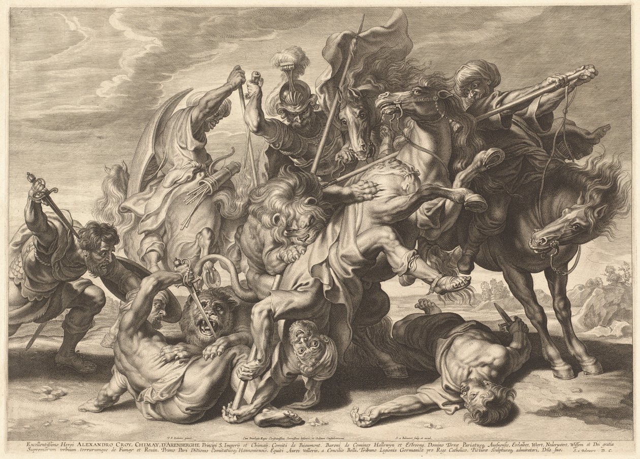 Lion Hunt by Schelte Adams Bolswert after Sir Peter Paul Rubens