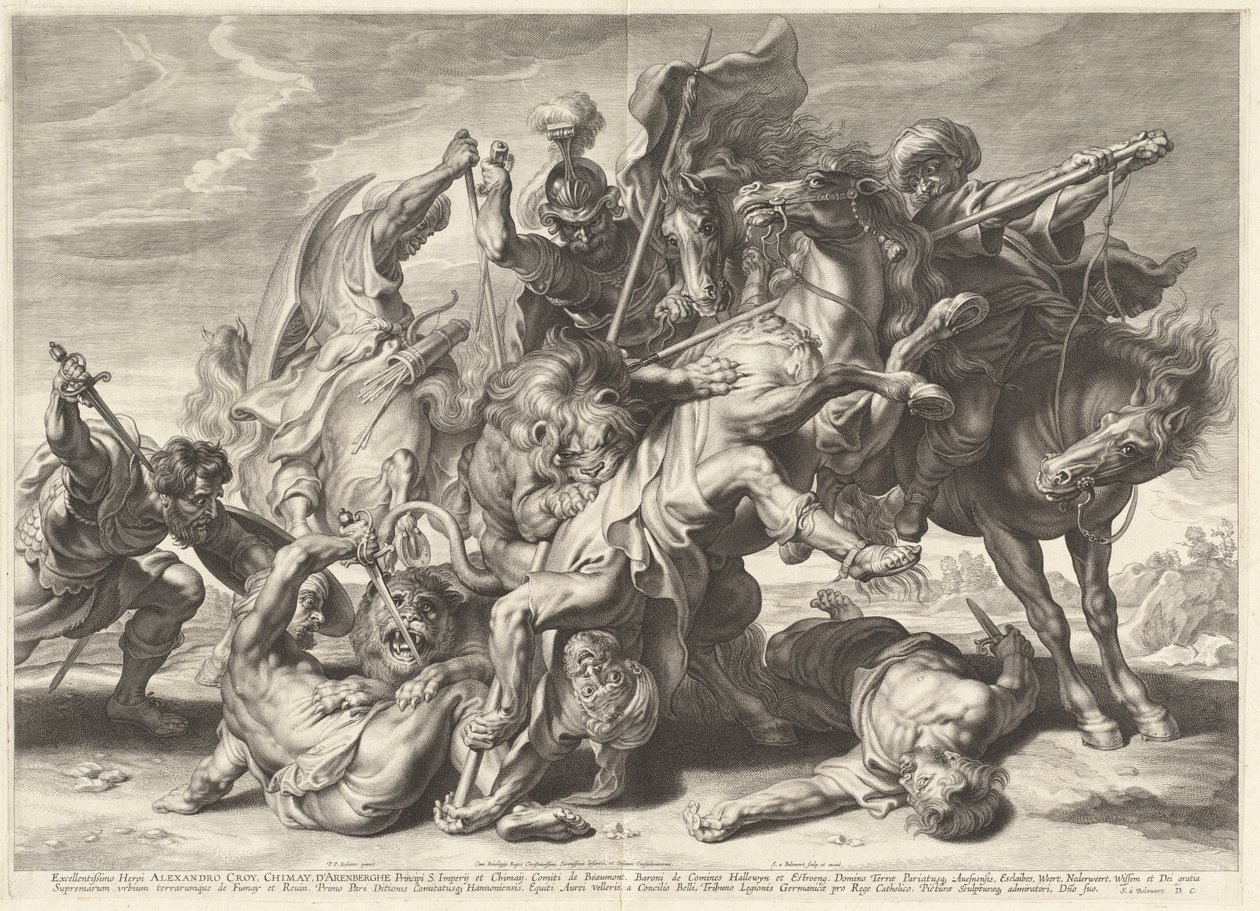 Lion Hunt by Schelte Adams Bolswert after Sir Peter Paul Rubens