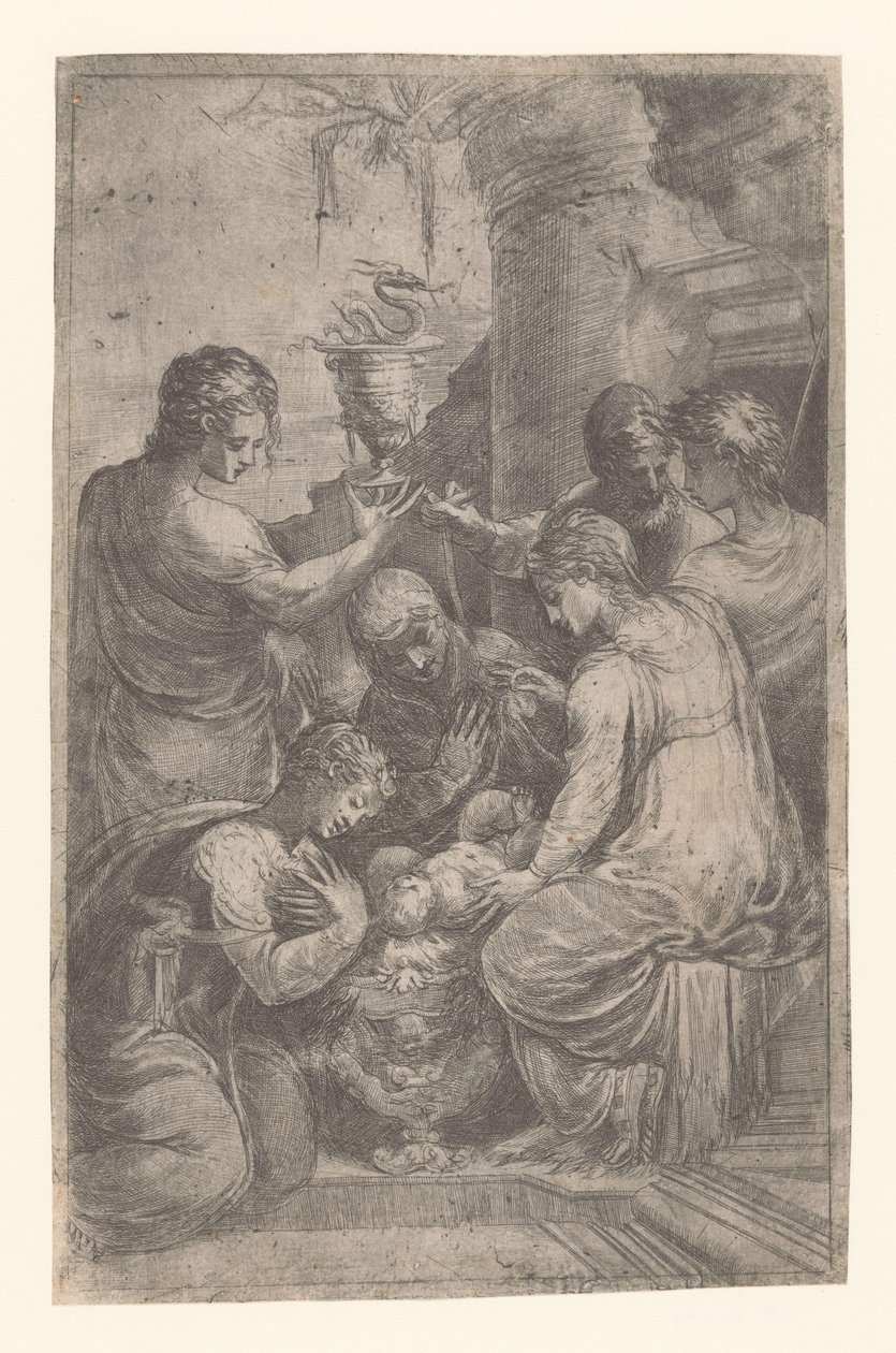Christ in the Manger with Saints by Schiavone