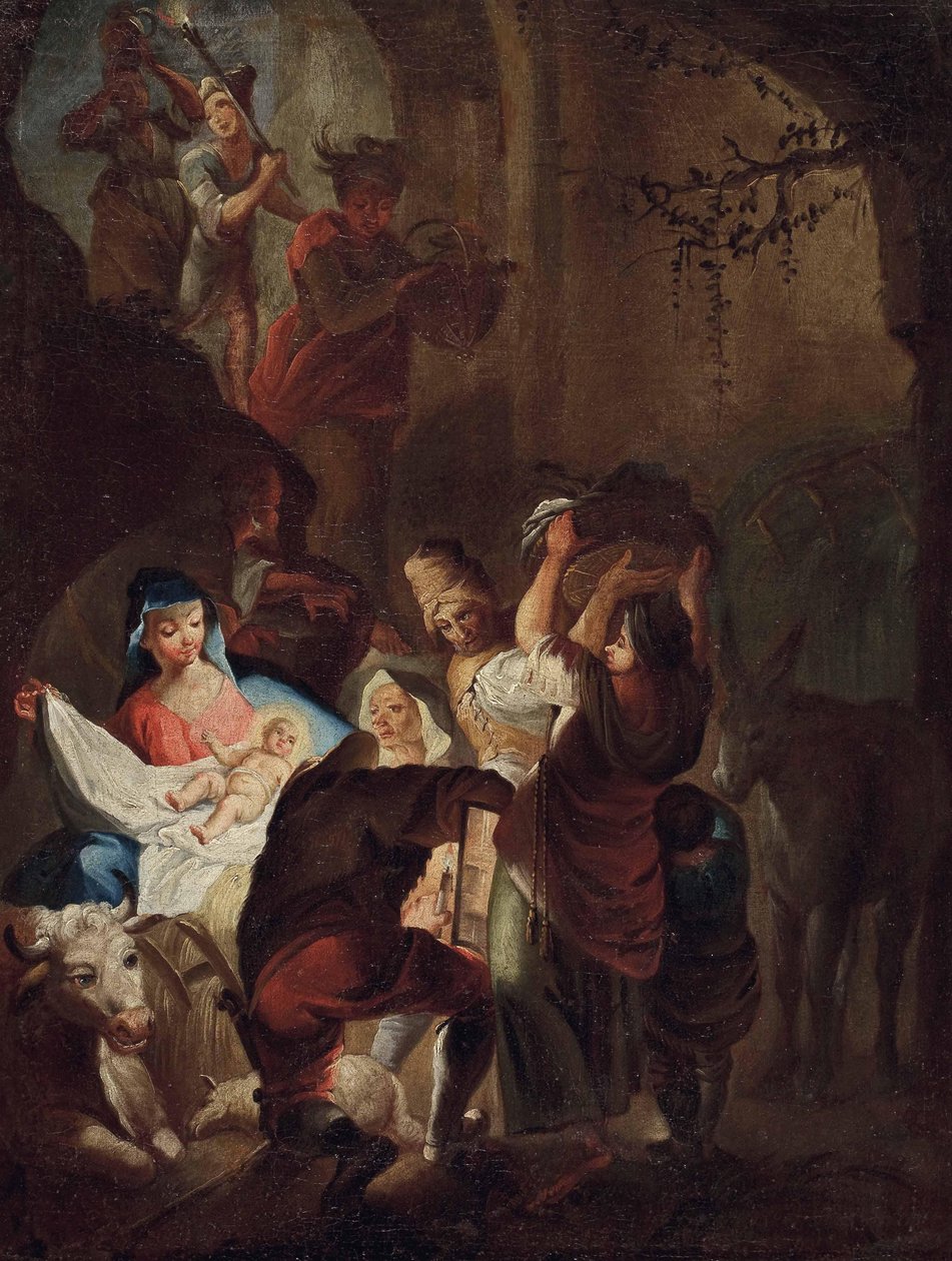 The Adoration of the Shepherds by School of Johann Evangelist Holzer