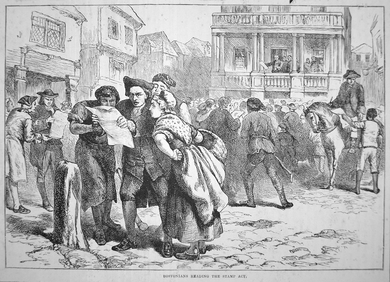Bostonians reading the Stamp Act by School American