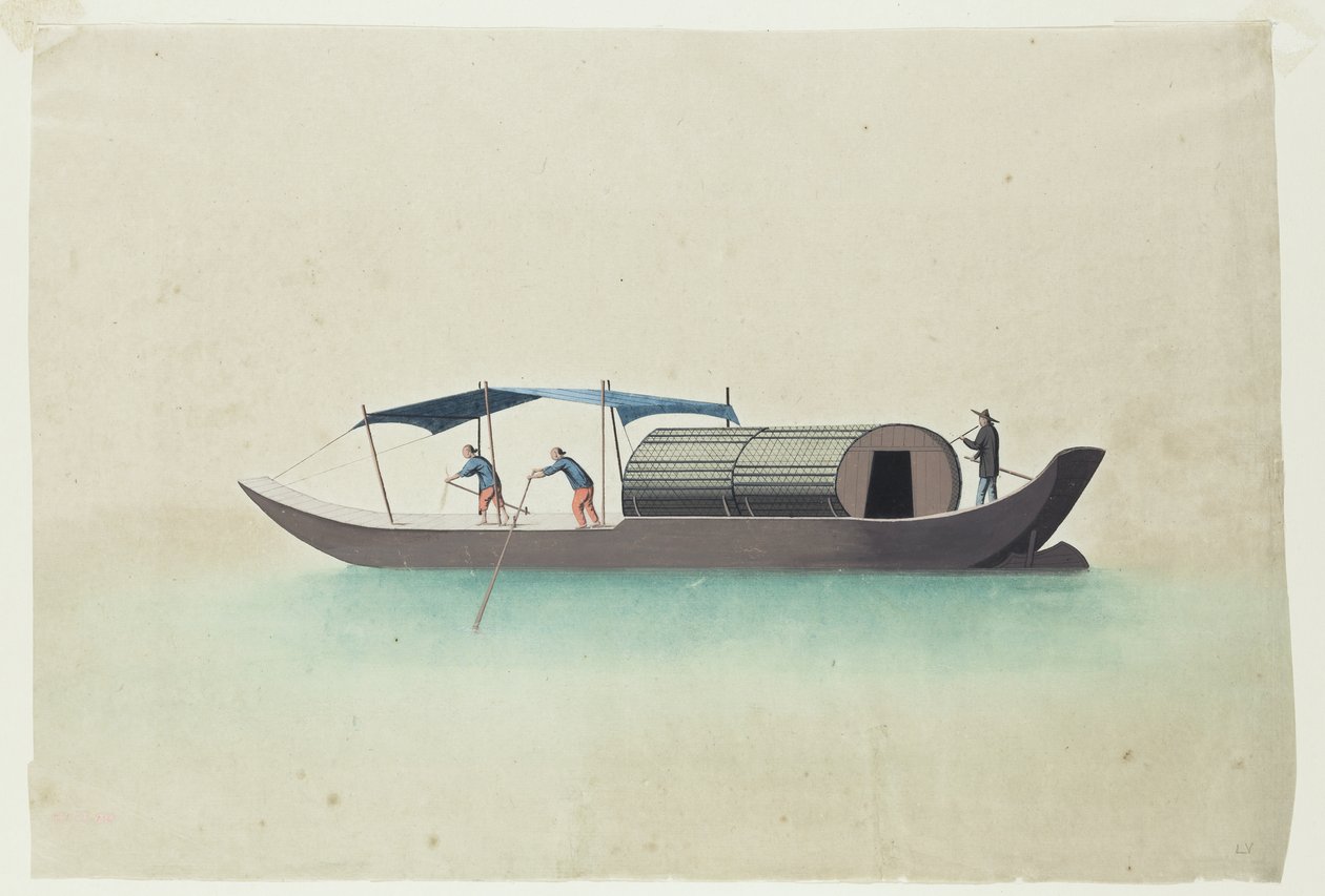 Boat with Three Boatmen by School Chinese