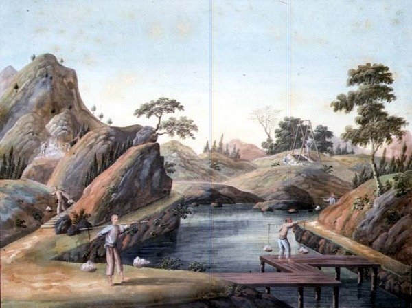 View of a Rock Quarry by School Chinese