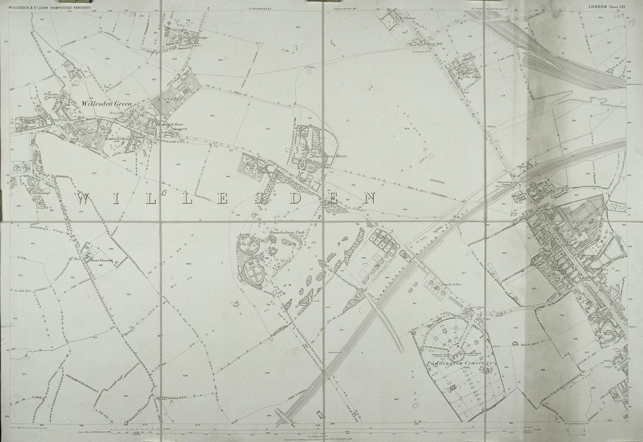 Map of Willesden, London by School English