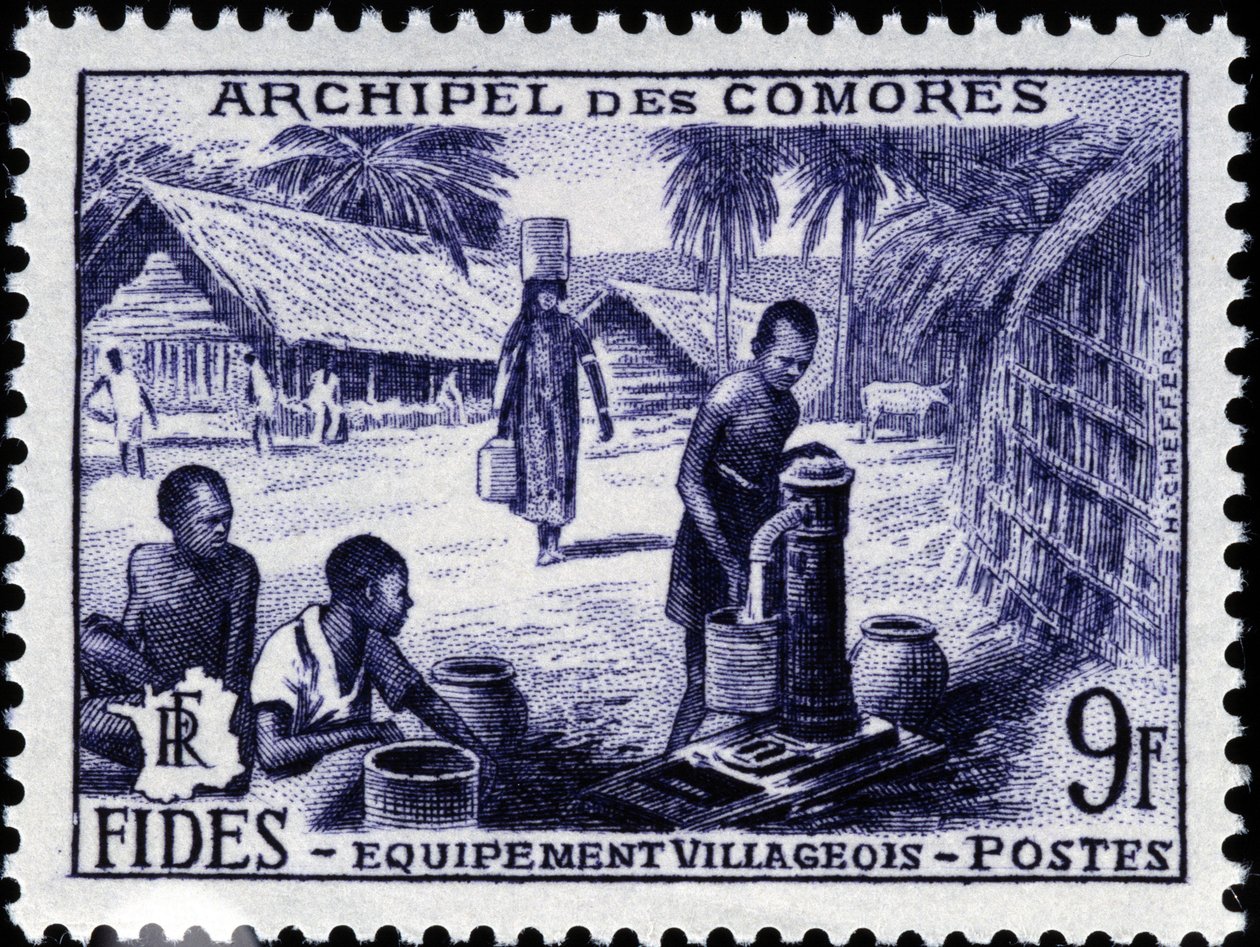 Stamp of Comoros by School French