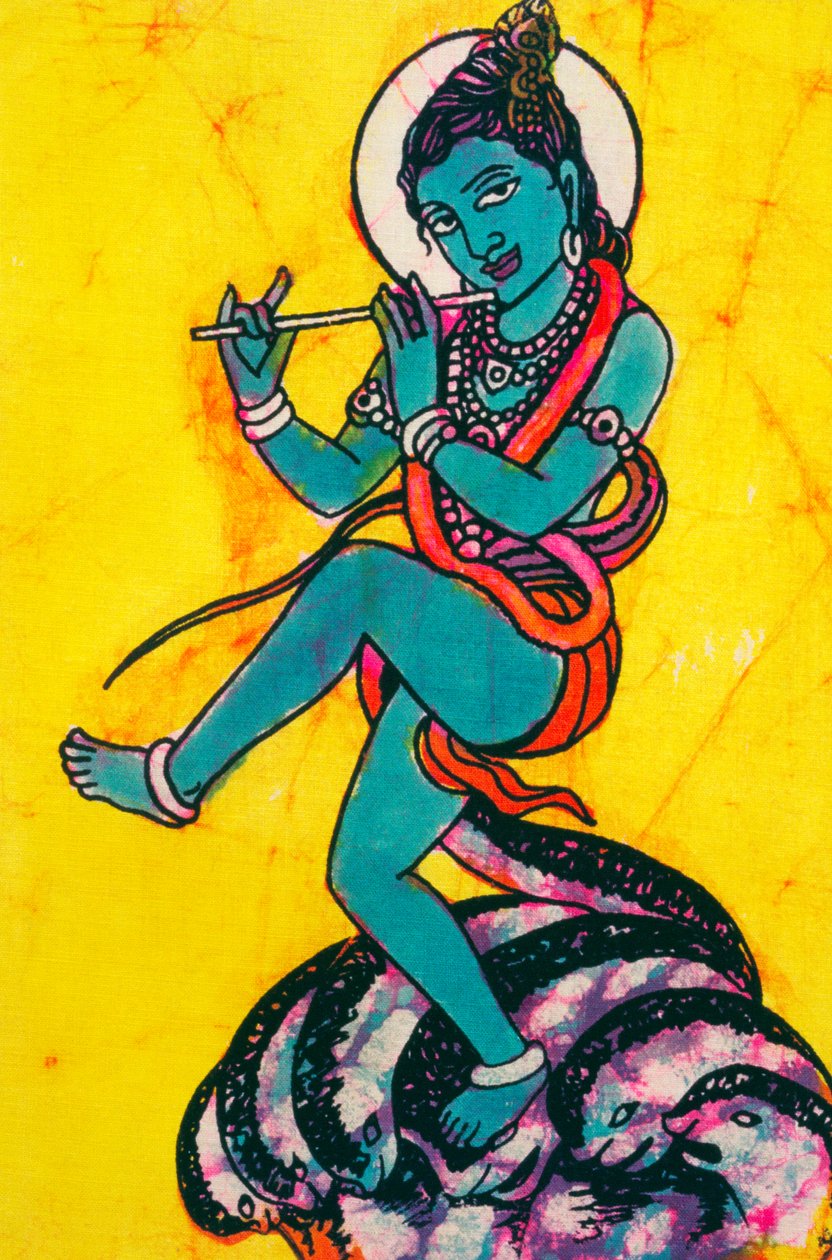 Lord Krishna Kaliya Mardhan by School Indian