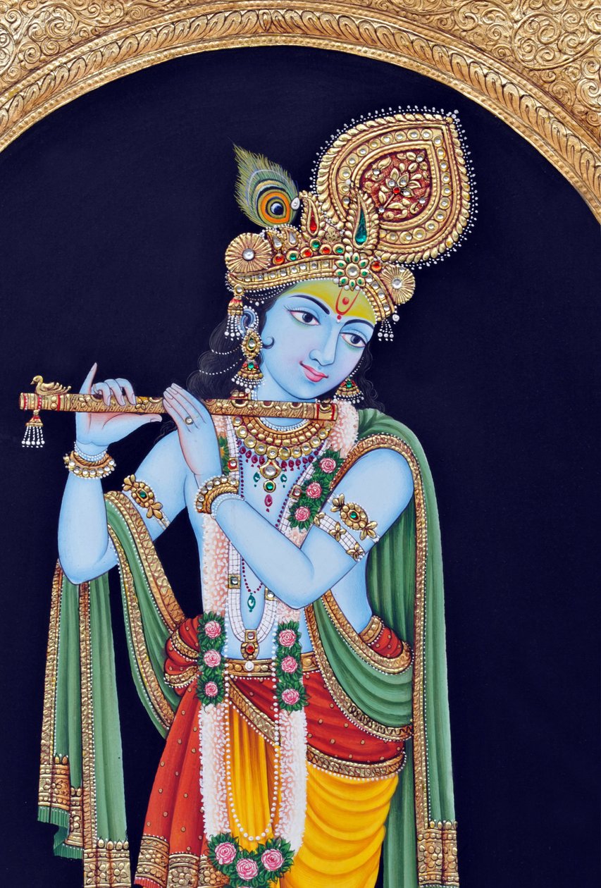 Miniature Painting of God Krishna by School Indian