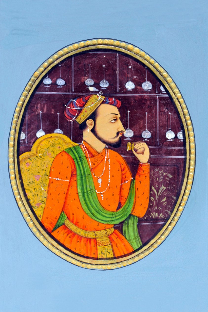 Miniature Painting of Shah Jahan by School Indian