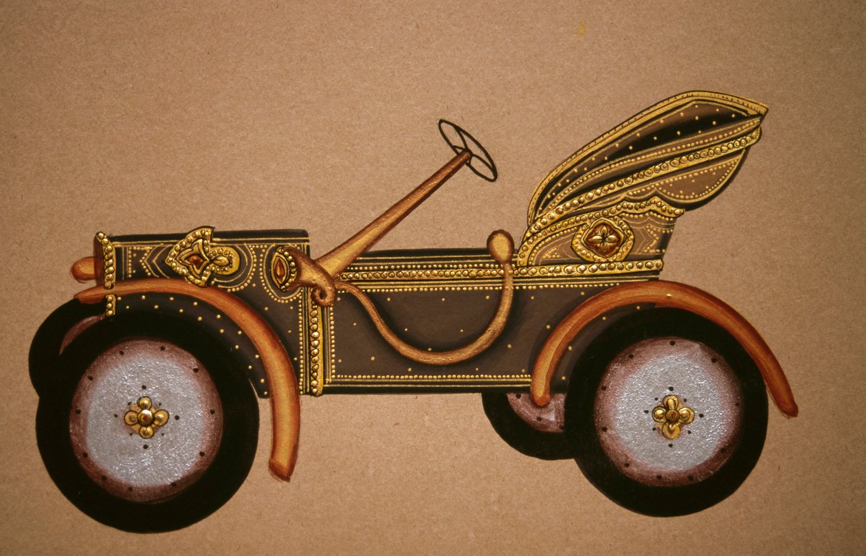Painting of Old Royal Car Pattern, India by School Indian