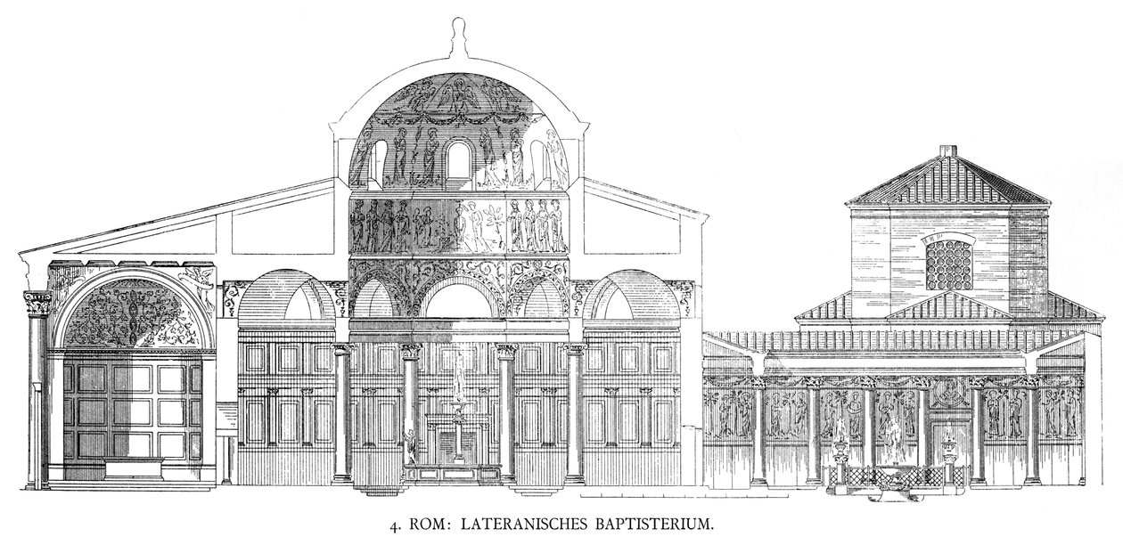 Plans of the Lateran Baptistery by School Italian