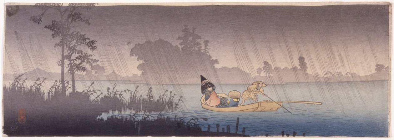 Crossing A River In The Rain by School Japanese