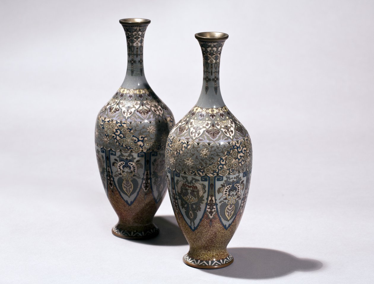 Two cloisonne vases by Japanese School