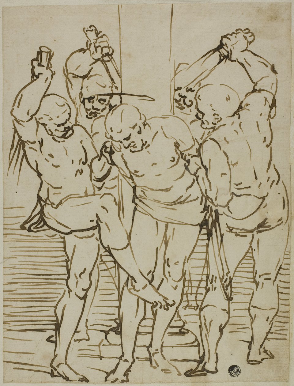 Flagellation of Christ by School of Luca Cambiaso