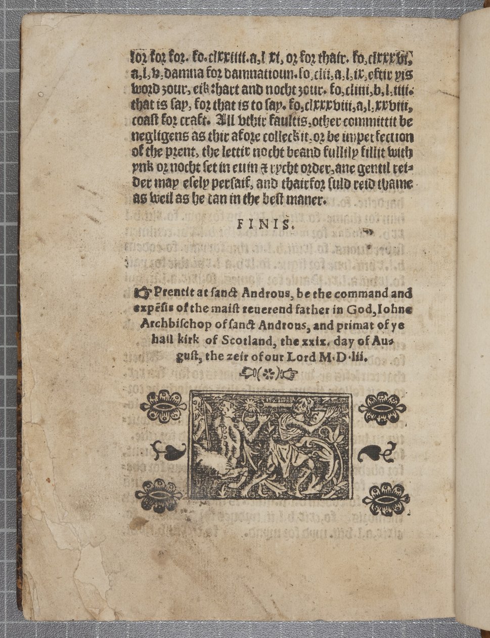 Fol 207 Verso, from The Catechisme, 1552 by Scottish School