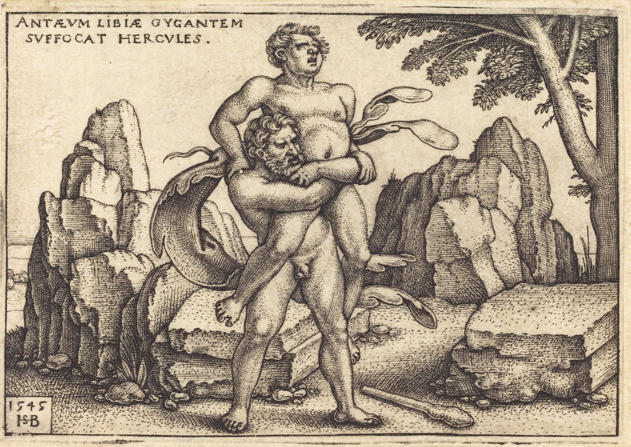 Hercules Killing Antaeus by Sebald Beham