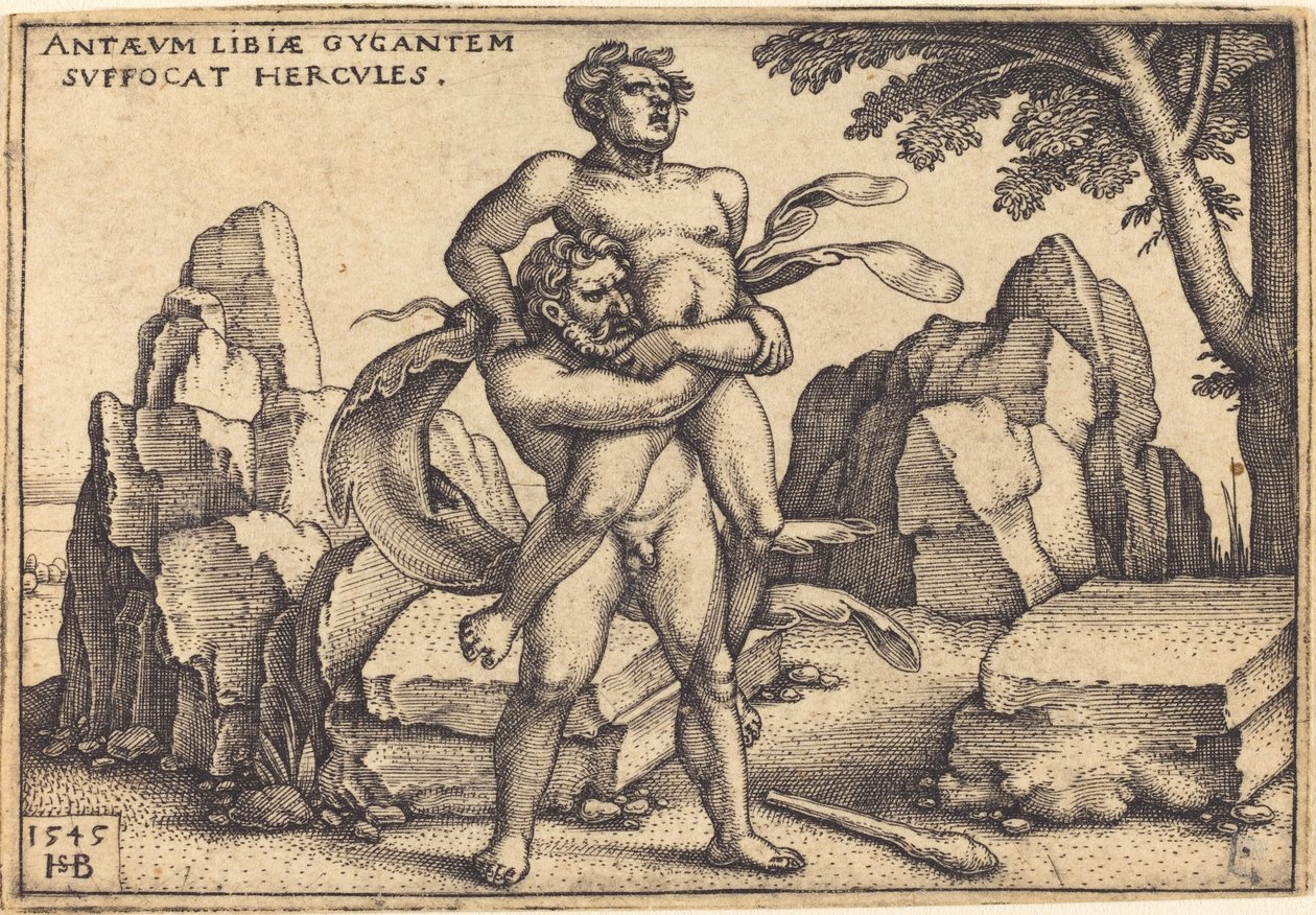Hercules Killing Antaeus by Sebald Beham