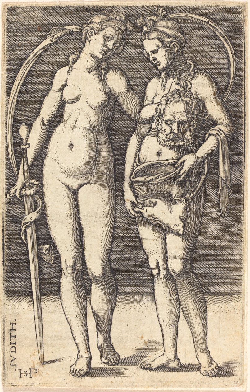 Judith and Her Servant Standing by Sebald Beham