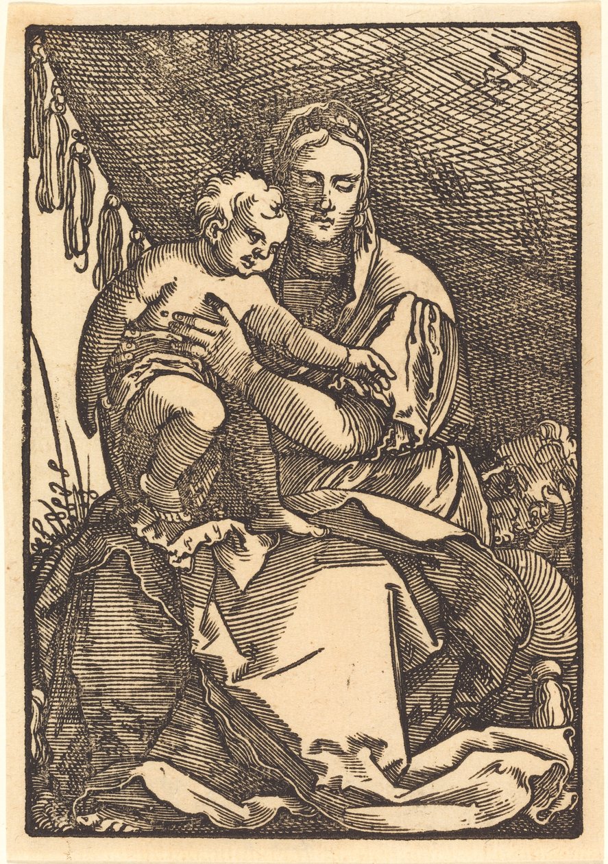 Madonna and Child under a Canopy by Sebald Beham