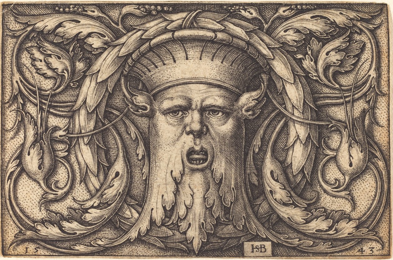 Ornament with a Mask by Sebald Beham