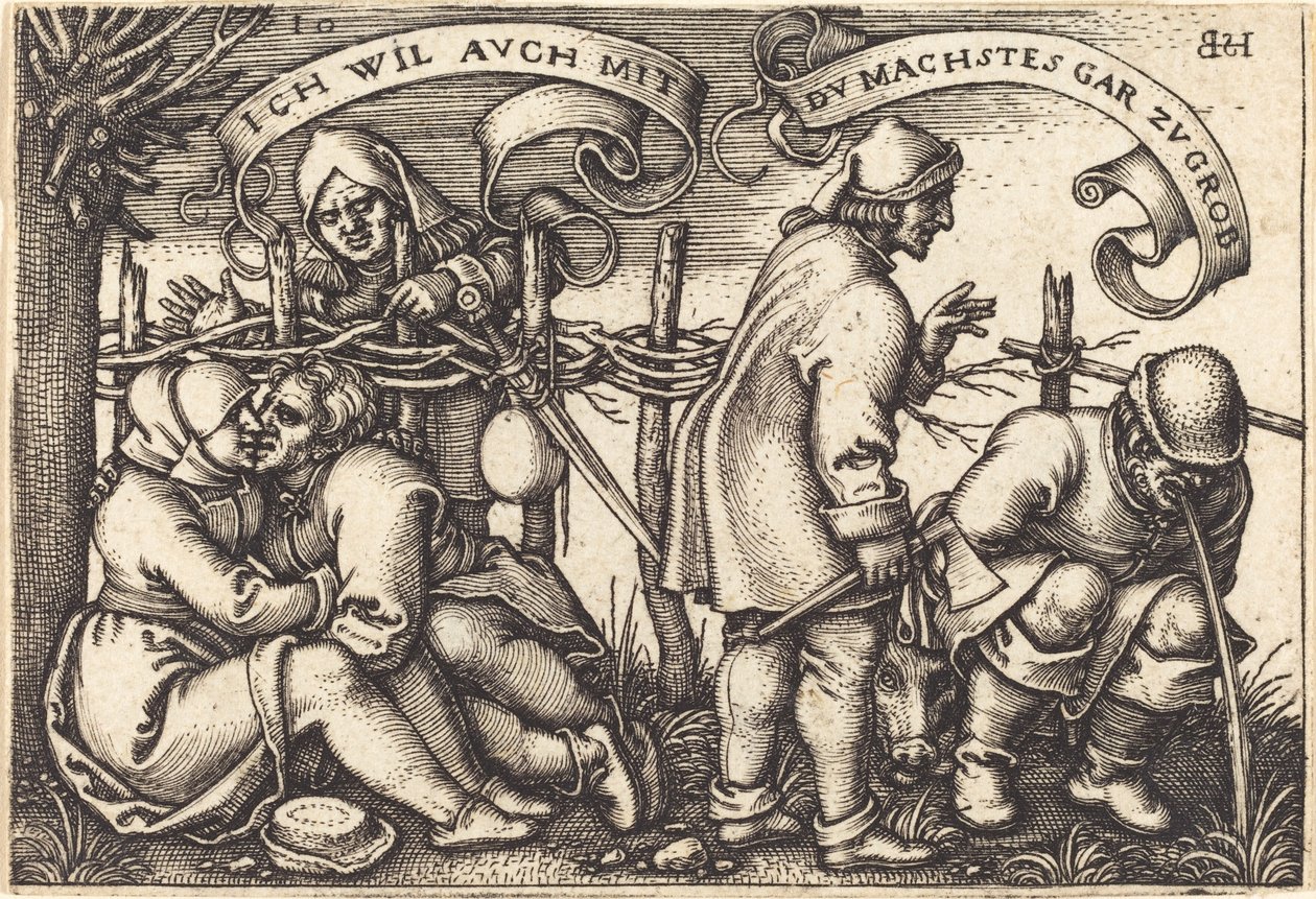 Peasants behind the Hedge by Sebald Beham