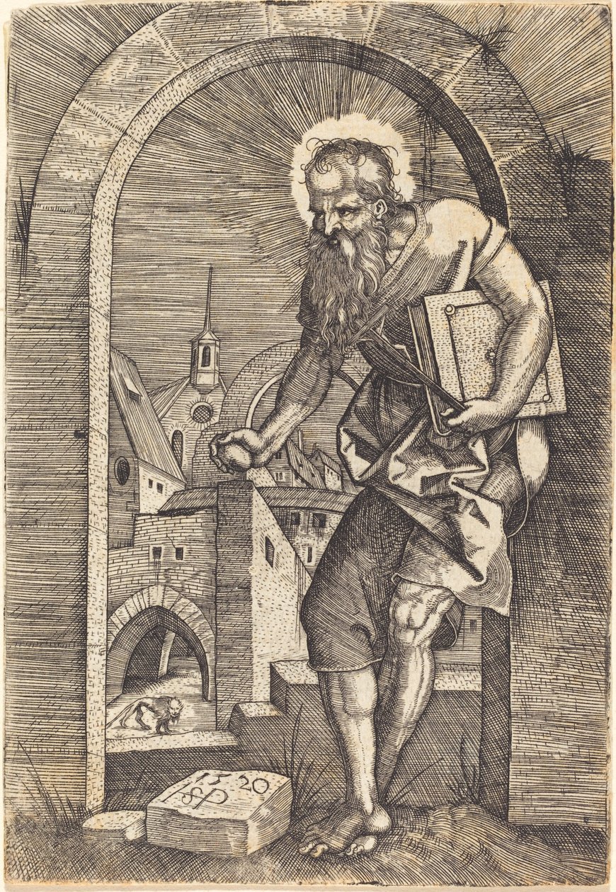 Saint Jerome at the Arch by Sebald Beham