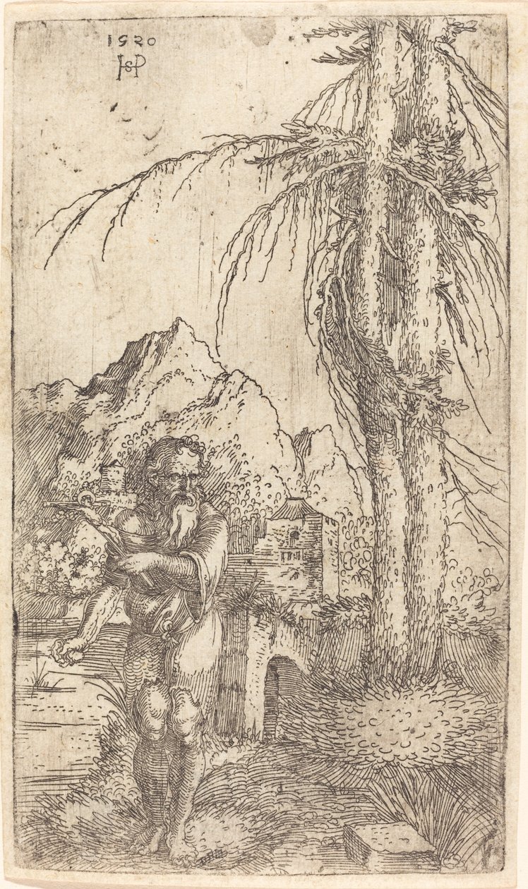 Saint Jerome in a Landscape by Sebald Beham