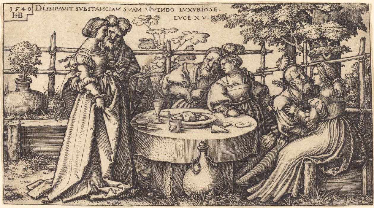 The Prodigal Son Wasting His Fortune by Sebald Beham