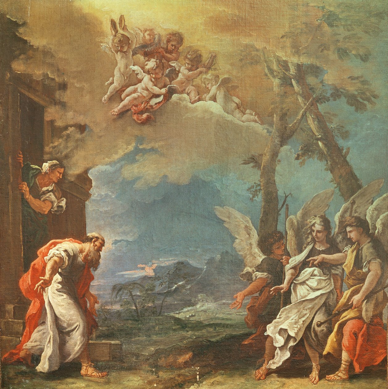 Abraham Welcoming the Angels, c.1695 by Sebastiano Ricci