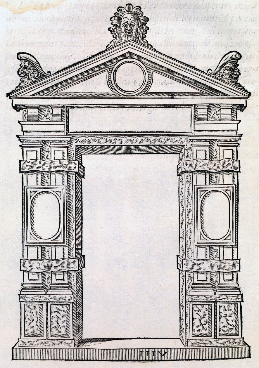 Door with decorated columns, from 