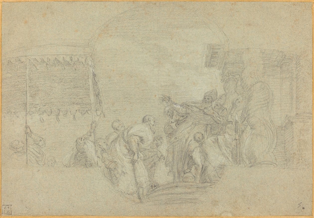 A Bishop Blessing a King by Sebastiano Conca