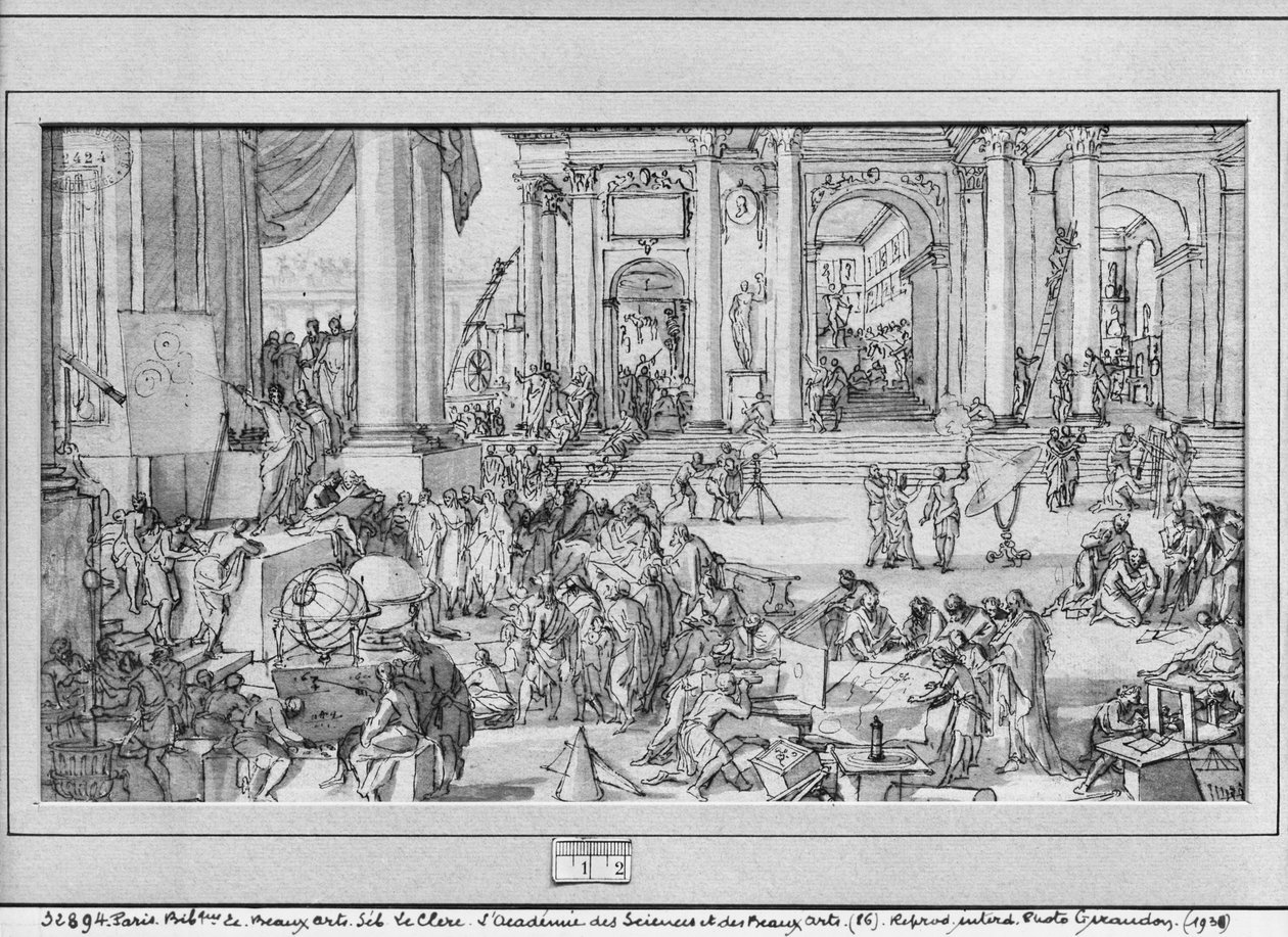 The Academy of Sciences and Fine Arts by Sebastien I Le Clerc