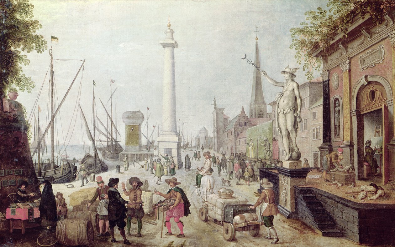 The Ancient Port of Antwerp by Sebastian Vrancx