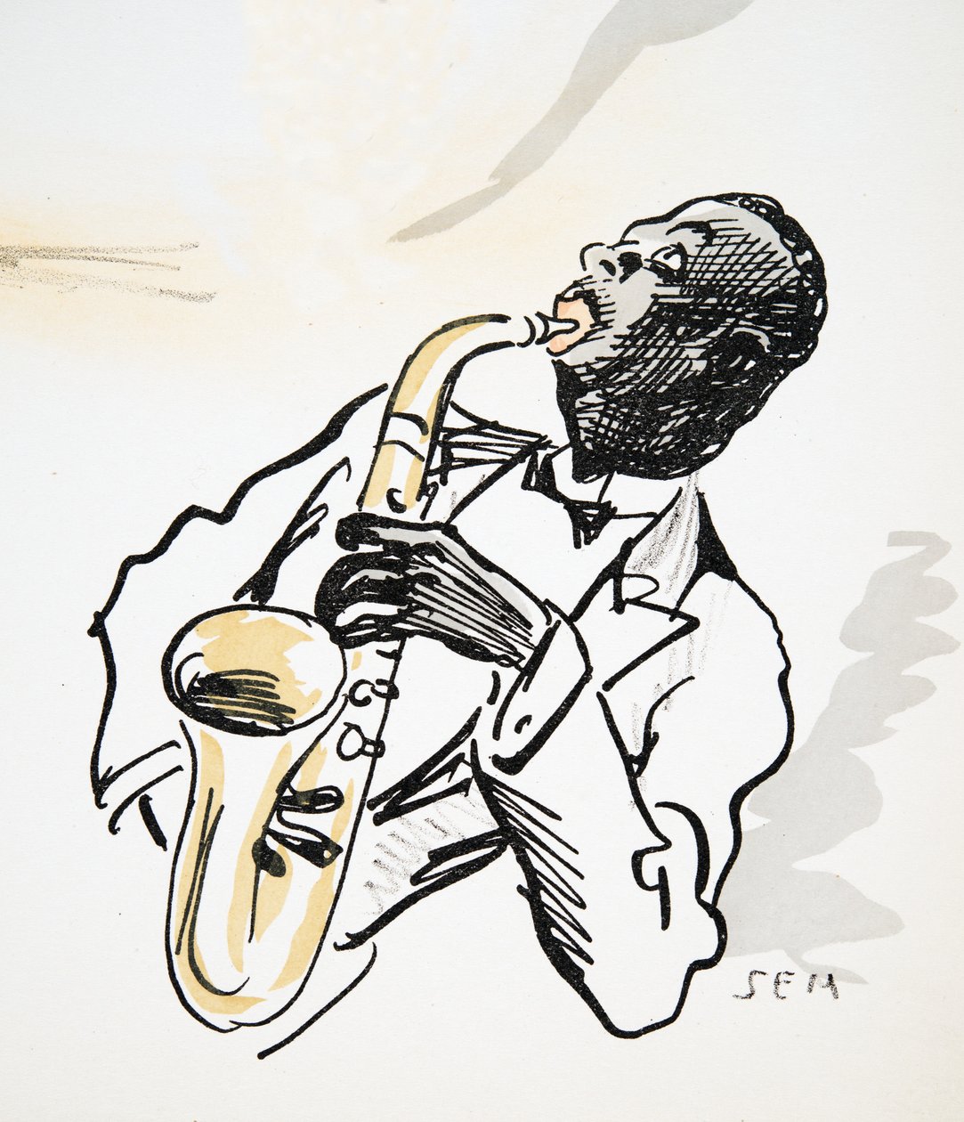 Saxophone Player, from White Bottoms, pub. 1927 by Sem