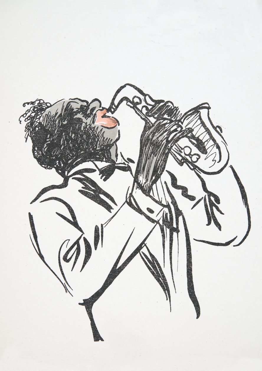 Saxophonist, from White Bottoms, pub. 1927 by Sem