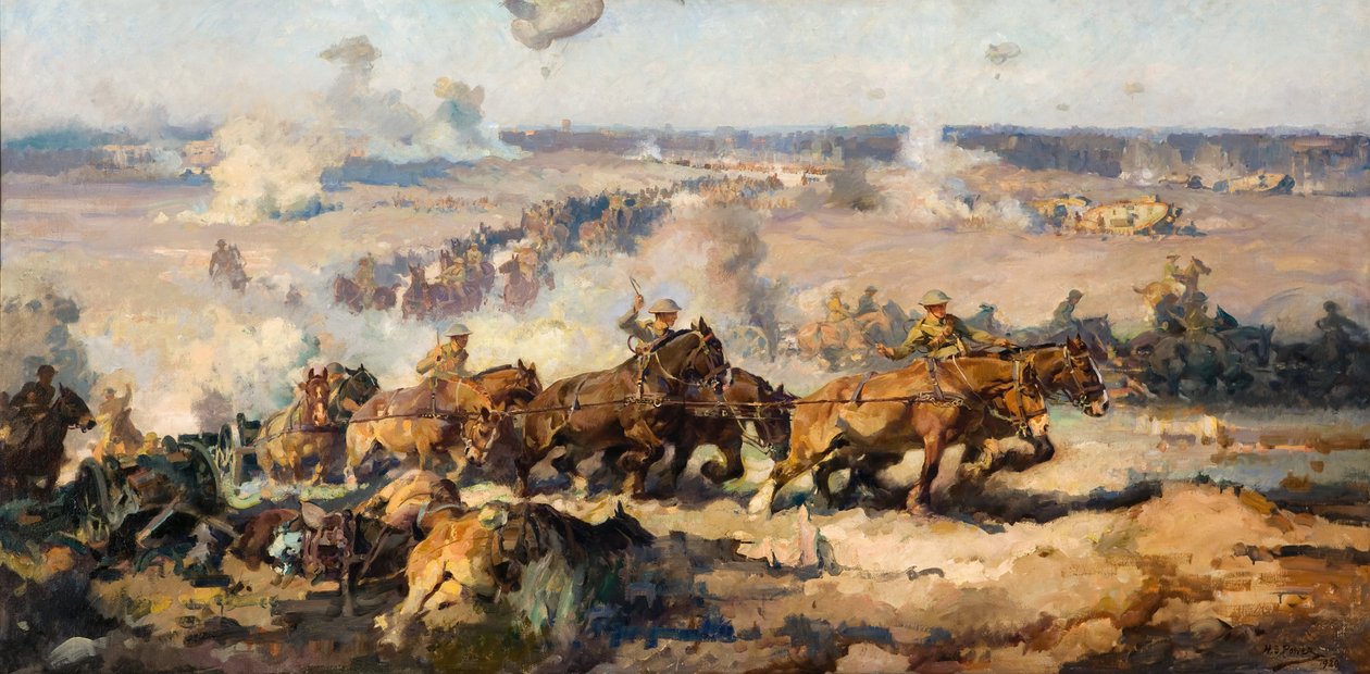 The Battle Before Villers-Bretonneux, August 8th, 1918 by Septimus Power