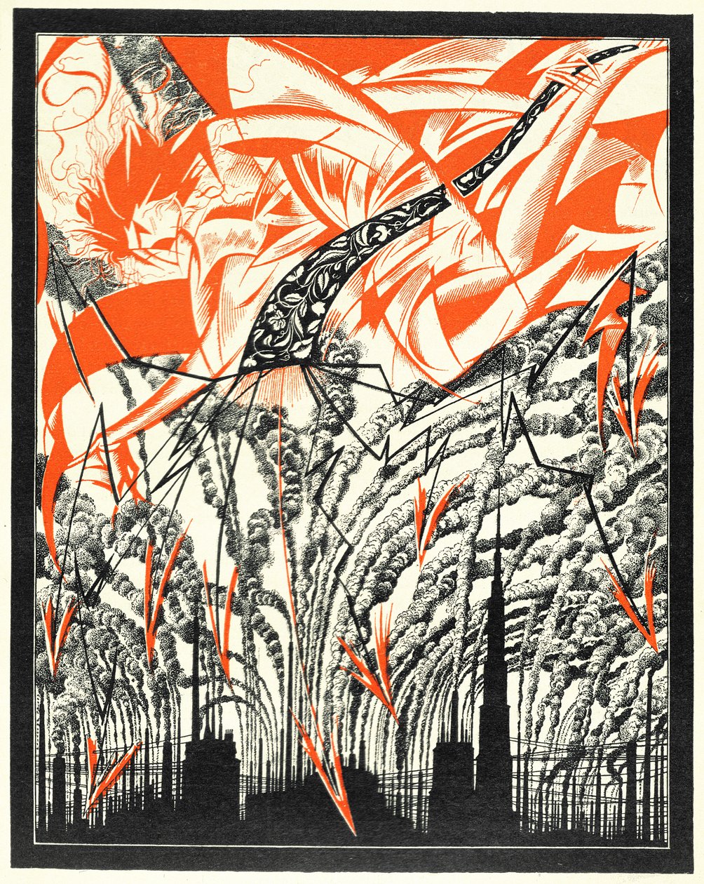 Poster with a personification of Pollution, c.1920 by Sergei Vasilevich Chekhonin