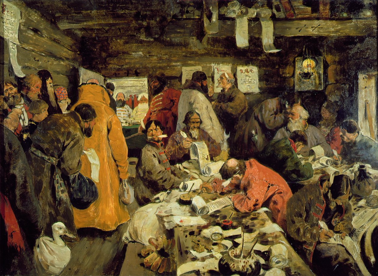 A Law Office in Muscovite Times, 1907 by Sergej Vasilevic Ivanov