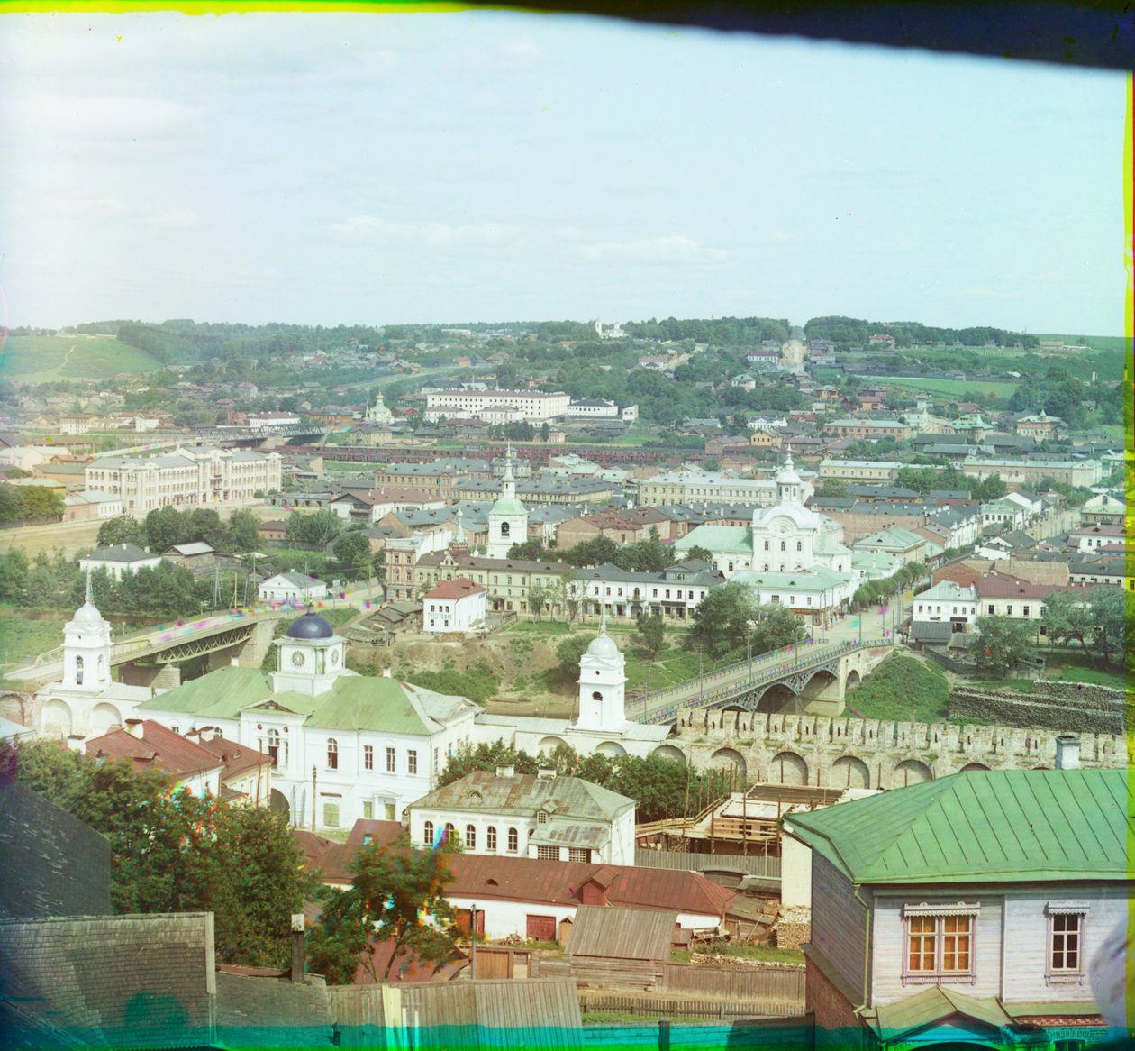 General View of the Northern Part from the Bell Tower of the Assumption Cathedral, Smolensk, 1905-1915 by Sergey Prokudin Gorsky