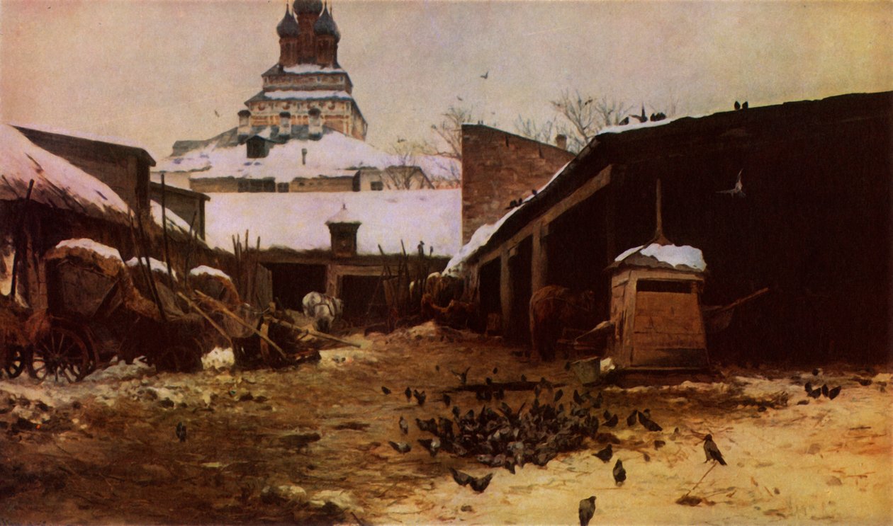 Roadside in Moscow by Sergey Ivanovich Svetoslavsky