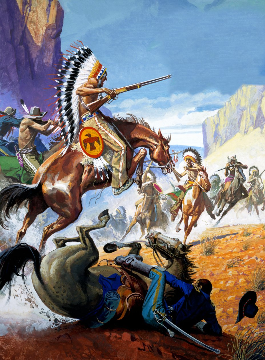 Skirmish Involving Indians and Soldiers by Severino Baraldi