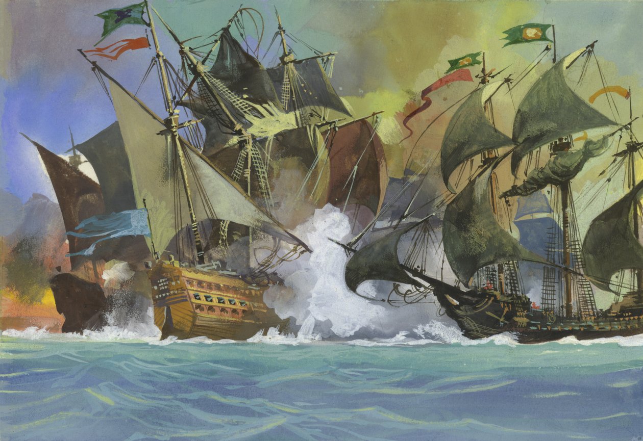 Unidentified sea battle by Severino Baraldi