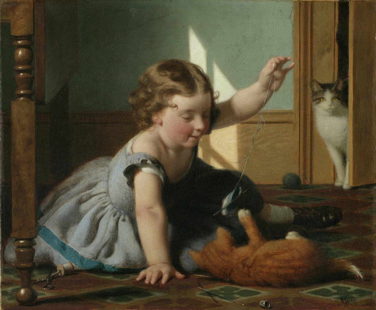 Girl and Kitten by Seymour Joseph Guy