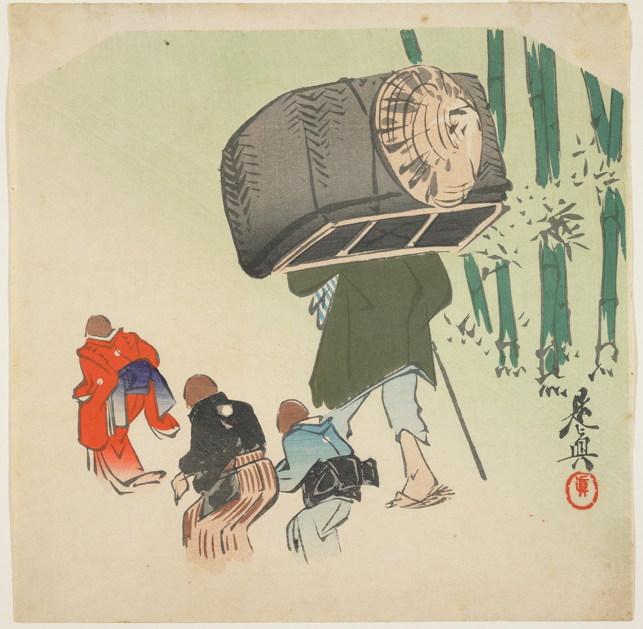 Scene from the Tongue-Cut Sparrow by Shibata Zeshin