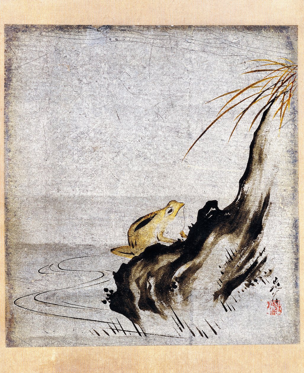 Frog in pond by Shibata Zeshin