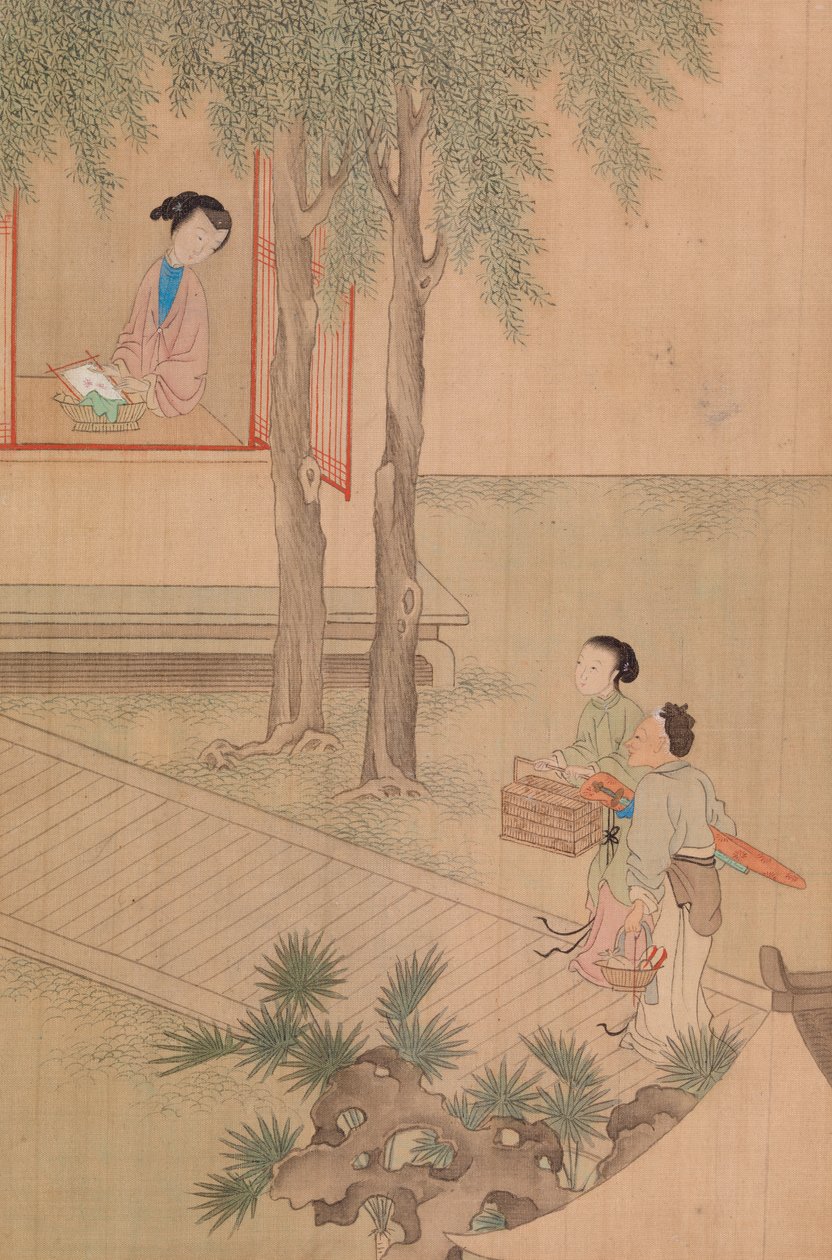 Two Girls with Birdcage and Basket by Shih Fu Chuiu Ying Shih Fu Chuiu Ying