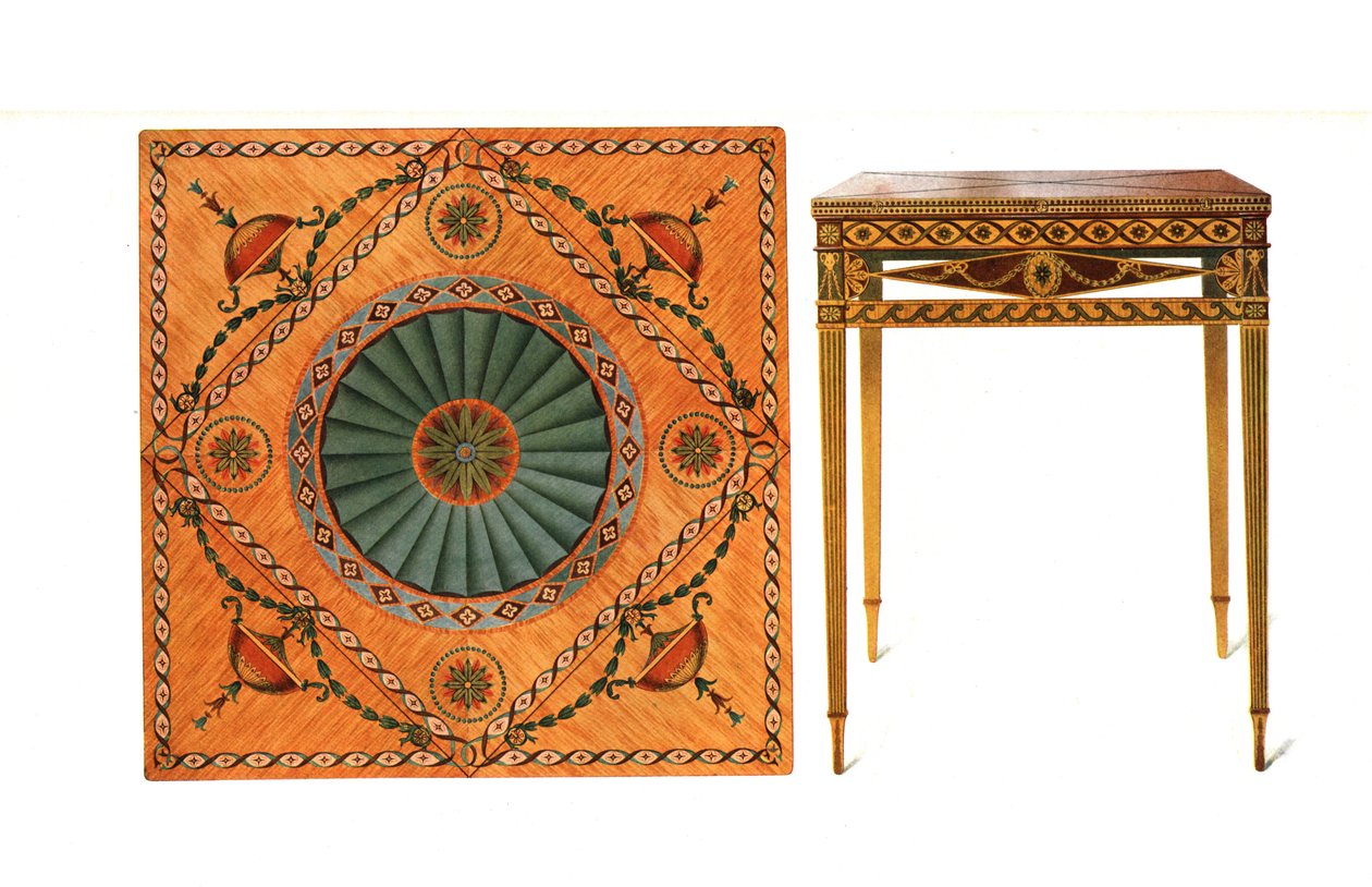Inlaid Folding Card-Table by Shirley Charles Llewellyn Slocombe