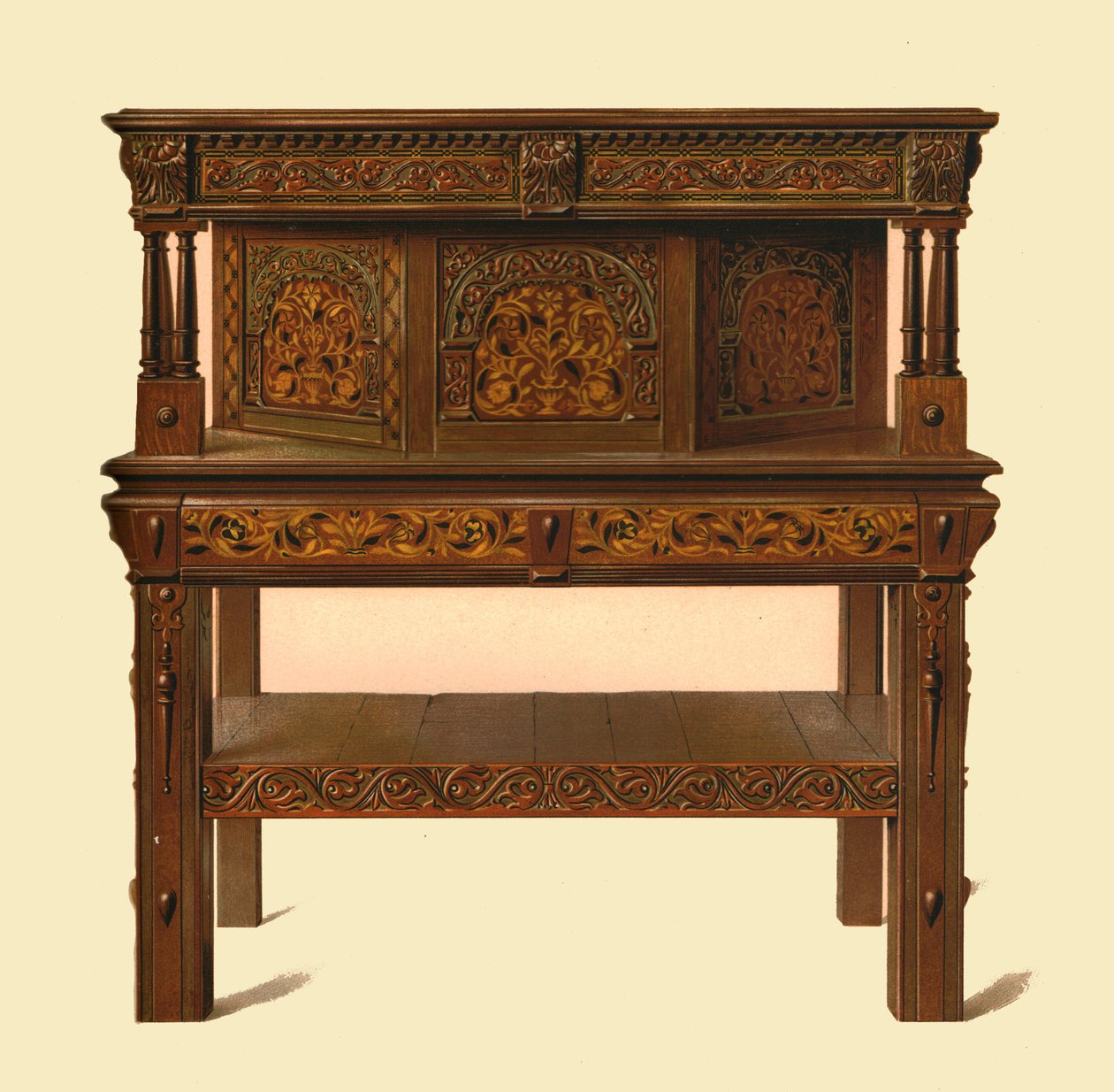 Oak Standing Buffet by Shirley Charles Llewellyn Slocombe